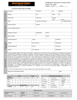 Player Information - Akron Soccer League