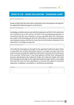 PROOF OF USE - SIGNED DECLARATION