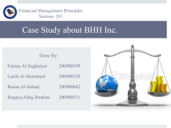 Case Study about BHH Inc.