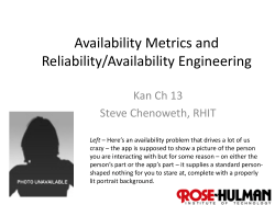 Availability Metrics and Reliability/Availability - Rose