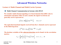 Multi-Channel Communication in Systems with AWGN (cont.)