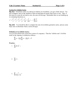 Calculus 2 Lecture Notes, Section 8.2