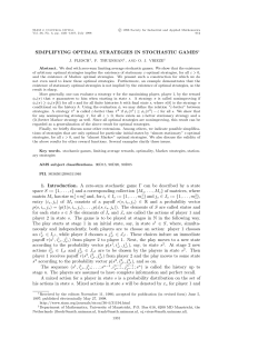 SIMPLIFYING OPTIMAL STRATEGIES IN STOCHASTIC GAMES&lowast; 1