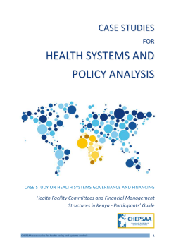 Health Systems Delivery - The PRC (South Africa) Case