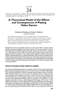 A Theoretical Model of the Effects and Consequences of Playing