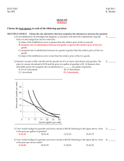 ECO 2301 Fall 2011 Sec 002 K. Becker QUIZ #15