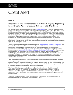 Department of Commerce Issues Notice of Inquiry Regarding