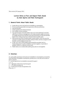 Lecture Notes on Pure and Impure Public Goods by Dale