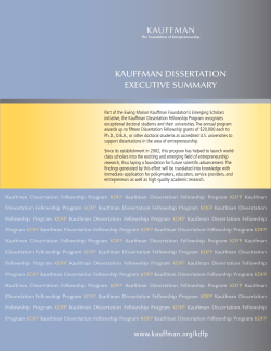 KAUFFMAN DISSERTATION EXECUTIVE SUMMARy