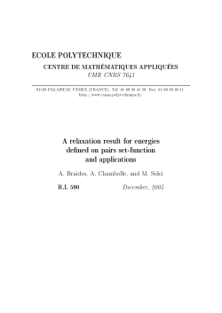 ECOLE POLYTECHNIQUE A relaxation result for energies de ned