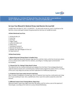 In Case You Missed It: Hottest Firms And Stories On Law360