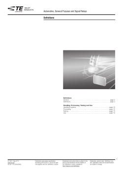 Automotive, General Purpose and Signal Relays