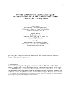 not all competitors are created equal: the heterogeneity of mne