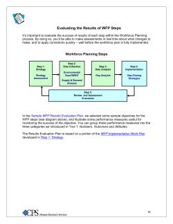 Sample WFP Results Evaluation Plan