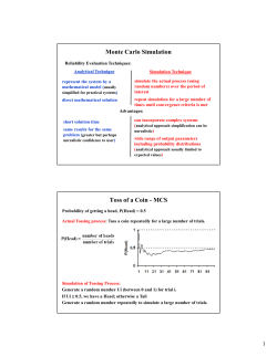 Monte Carlo Simulation Toss of a Coin