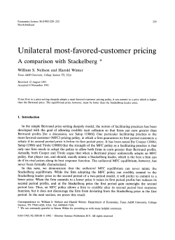 Unilateral most-favored-customer pricing: A comparison with