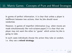 11. Matrix Games - Concepts of Pure and Mixed Strategies