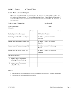 COB291, Section _____ or Time of Class ______ Home Work