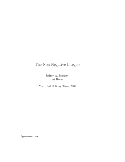 The Non-Negative Integers