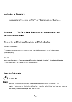 Year 7 Economics The Farm Game