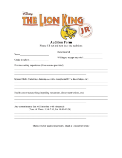 How to have a successful audition