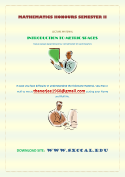 sem ii - honours - introduction to metric spaces