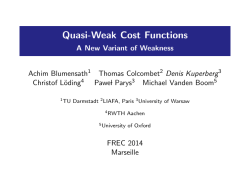 Quasi-Weak Cost Functions - A New Variant of Weakness