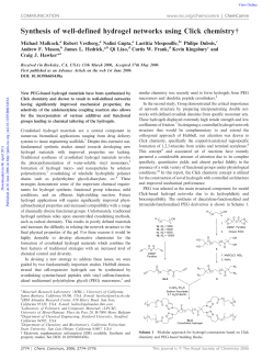 Synthesis of well-defined hydrogel networks using Click chemistry{