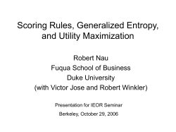 Nau - Scoring Rules and Generalized Entropy