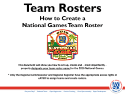 How to Create a National Games Team Roster