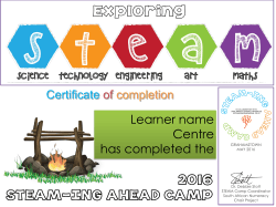 STEAM CAMP - learner and leader certificate