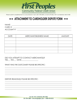 Debit/Credit Card Dispute Form - First Peoples Community Federal