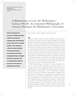 An Annotated Bibliography of Literacy Strategies for Mathematics