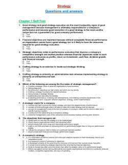 Strategy Questions and answers Chapter 1 Self-Test