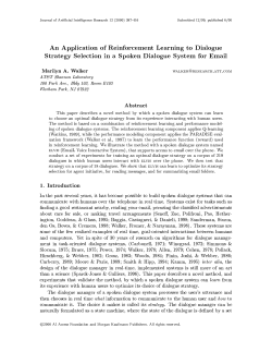 An Application of Reinforcement Learning to Dialogue Strategy
