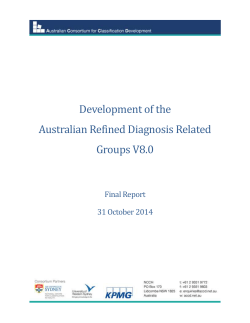Development of the AR-DRG V8.0 - Independent Hospital Pricing