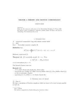 MILNOR K-THEORY AND MOTIVIC COHOMOLOGY 1. Introduction A