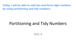 Partitioning and Tidy Numbers
