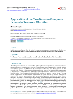 Application of the Two Nonzero Component Lemma in Resource