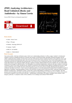 Analysing Architecture