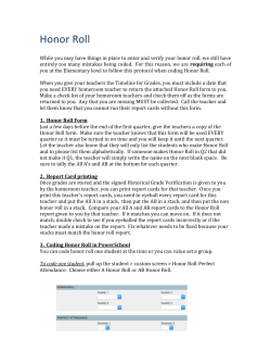 Honor Roll Coding