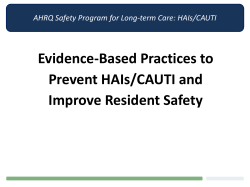 AHRQ Safety Program for Long-term Care: HAIs/CAUTI Project