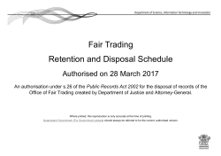 Office of Fair Trading Retention and Disposal