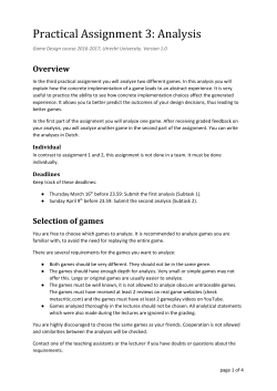 Practical Assignment 3: Analysis