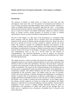 Identity and diversity in European media policy. Crisis changes
