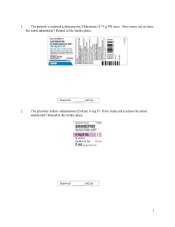 Medication Calculations Quiz and Answers