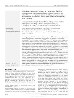 Infectious titres of sheep scrapie and bovine spongiform