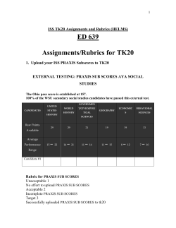 1. Upload your ISS PRAXIS Subscores to TK20
