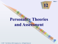 Personality Theories and Assessment