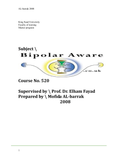 Symptoms of bipolar disorder - KSU Faculty Member websites